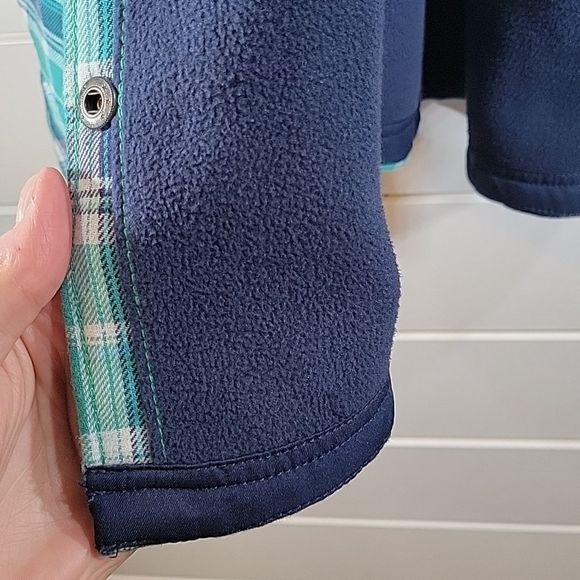 Orvis Fleece Lined Plaid Flannel Button Up Shirt Shacket Jacket - Picture 7 of 9